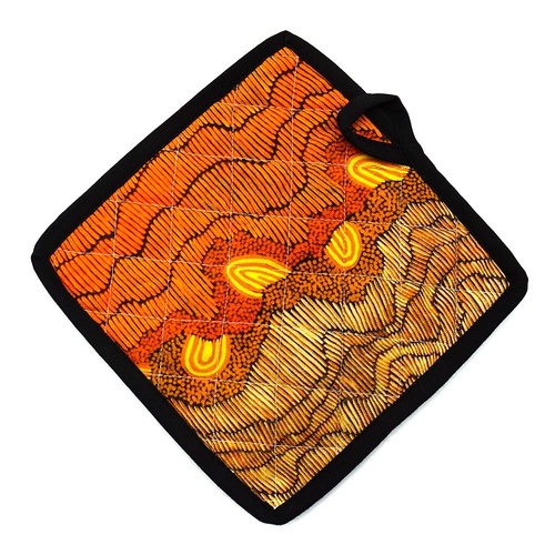 Better World Aboriginal Art Cotton Pot Holder - Sandhills