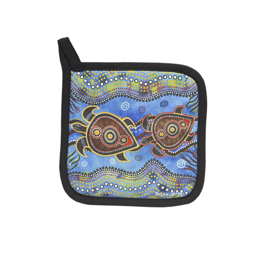 Muralappi Journey Aboriginal Art Pot Holder - Path of the Sea Turtles
