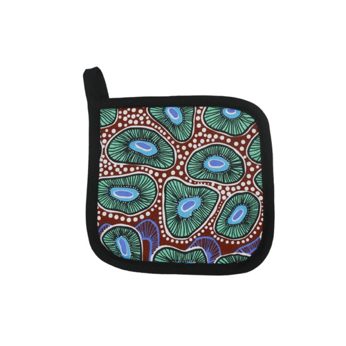 Nikki Dee Designs Aboriginal Art Pot Holder - Looking for Periwinkles
