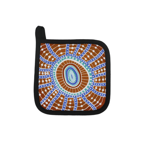 Nikki Dee Designs Aboriginal Art Pot Holder - Woven in Waterholes