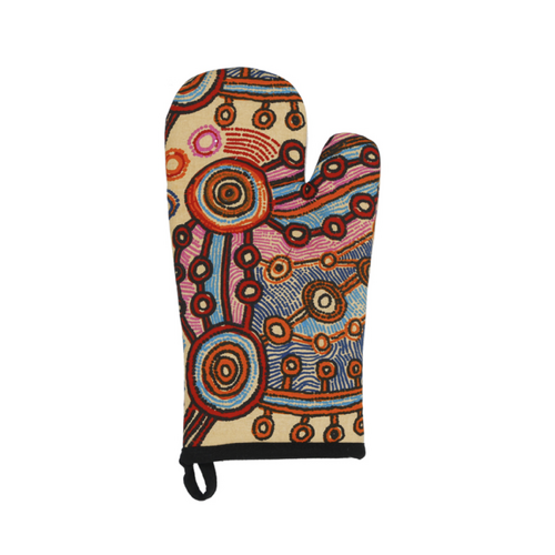 Patricia Fatt Aboriginal Art Oven Mitt - Rocks and Waterholes