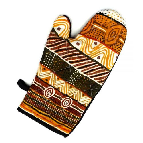 Better World Aboriginal Art Cotton Oven Mit - Jilamara design