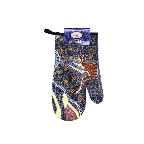 Tobwabba Aboriginal Art Oven Mitt - Journey of the Coastal Kooris