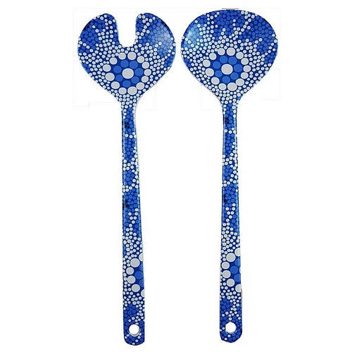 Hogarth Aboriginal Art Melamine Salad Servers - Waterhole Dreaming