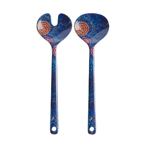 Warlukurlangu Aboriginal Art Melamine Salad Servers - Seven Sisters Dreaming