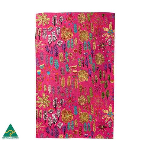 Ampilatwatja Aboriginal Art Australia Made Teatowel My Country and Bush Medicine by Betty Morton