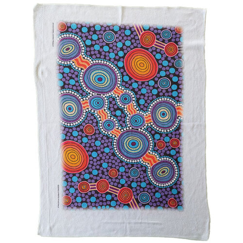 Hogarth Aboriginal Art Microfibre TeaTowel - Journey