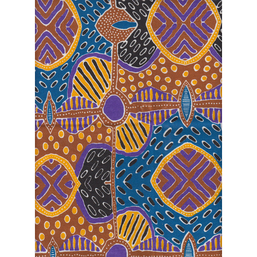 Keringke Aboriginal Art Cotton Teatowel (Brown)