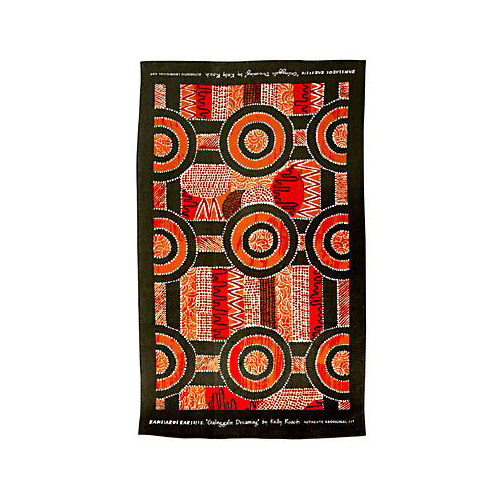 Kamilaroi Rarities Aboriginal Art design Teatowel - Galinggalin Dreaming (Orange)