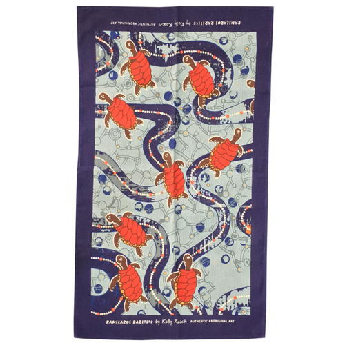 Kamilaroi Rarities Aboriginal Art design Teatowel - Gali Waraba (Blue)