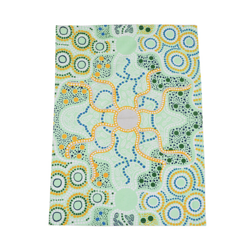 Nanda Girl Aboriginal Art Cotton Teatowel - Spring In The Murchison