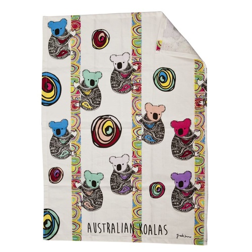 Yakinno Gunditjmara Dreaming Cotton Teatowel (70cm x 50cm) - Koala Playtime