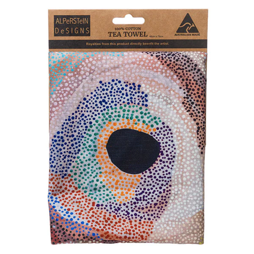 Martumili Artists Aboriginal Art Australia Made Teatowel - Punmu Waterholes