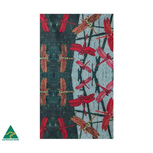 Sheryl J Burchill Aboriginal Art Australia Made Teatowel - Dragon Fly (Rainforest)