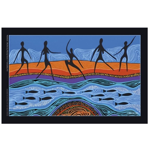 Tobwabba Aboriginal Art Cotton Teatowel - Ngagul (Mullet)