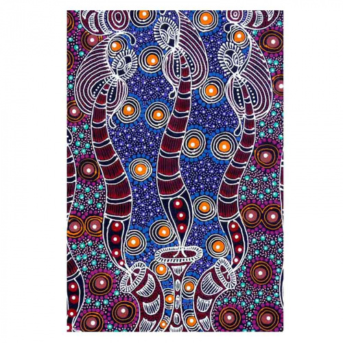 Utopia Aboriginal Art Australia Made Microfibre TeaTowel - Dreamtime Sisters