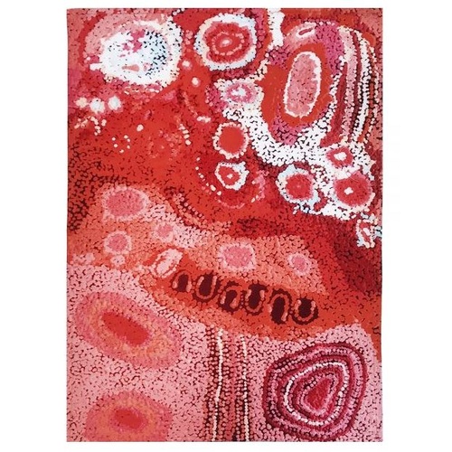 Better World Aboriginal Art Digital Print Cotton Teatowel - Seven Sisters (Red)