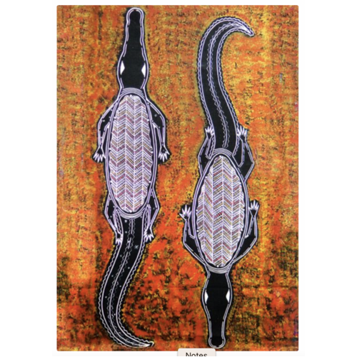 Better World Aboriginal Art Digital Print Cotton Teatowel - Crocodile