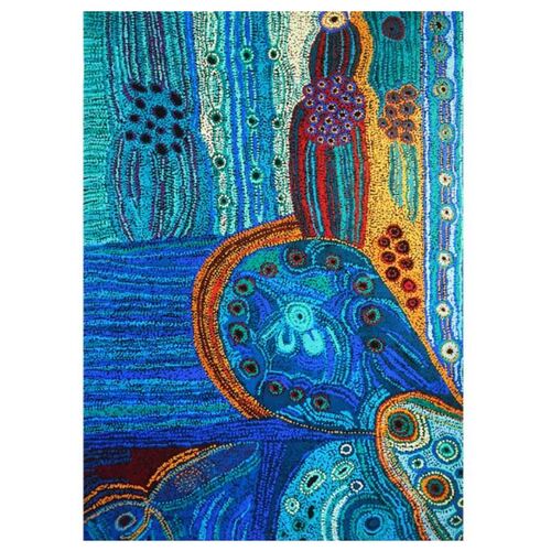 Better World Aboriginal Art Digital Print Cotton Teatowel - Two Sisters