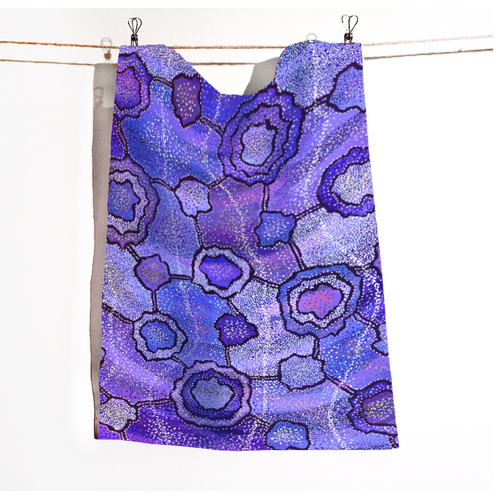 Ngarlikurlangu Emu Dreaming - Better World Aboriginal Art Digital Print Cotton Teatowel