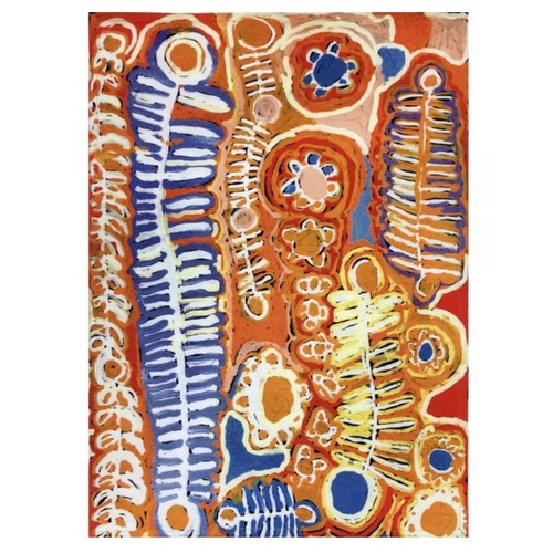 Better World Aboriginal Art Digital Print Cotton Teatowel - Two Dogs Dreaming 2