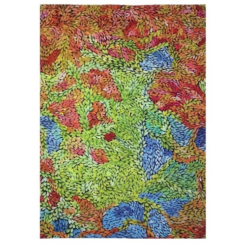 Better World Aboriginal Art Digital Print Cotton Teatowel - Waru (Bushfire Dreaming)