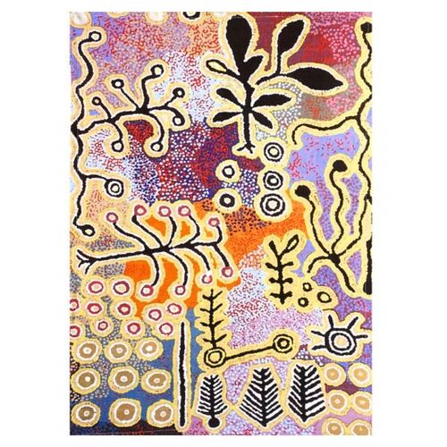 Better World Aboriginal Art Digital Print Cotton Teatowel - Yam & Bush Tomato Dreaming