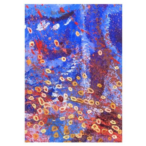 Better World Aboriginal Art Digital Print Cotton Teatowel - Bush-Tail Possum Dreaming