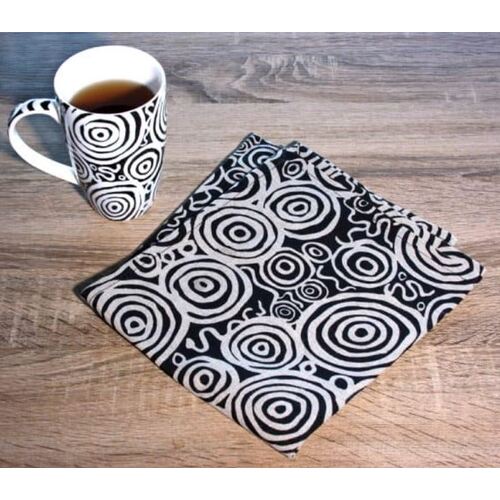 Better World Aboriginal Art Linen Teatowel - Seven Sisters