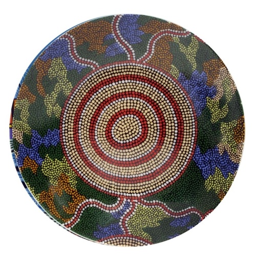 Tobwabba Aboriginal Art Porcelain Collector's Plate (15cm) - Campsites by Terry Johnstone
