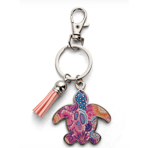 KOH Living Metal Turtle Keyring /Pink Tassel - Women's Love Story