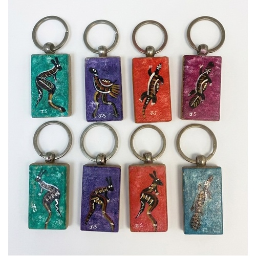  ANIMALS - Skeenarang Booma handpainted timber Keyring [5cm x 3cm]  [1 only] 