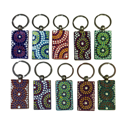 ANIMALS - Skeenarang Booma handpainted timber Keyring [5cm x 3cm]  [1 only]