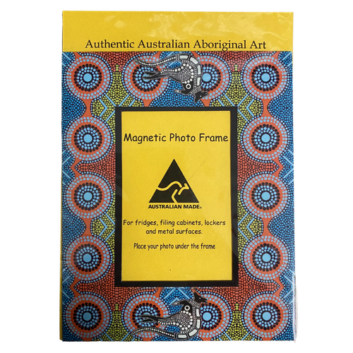 Baribunma Aboriginal Art Magnetic Photo Frame (18cm x 14.5cm) - Kangaroo