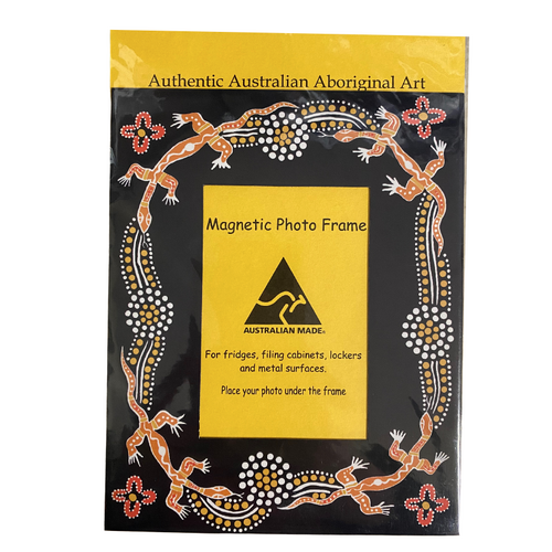 Whitton Designs Aboriginal Art Magnetic Photo Frame (18cm x 14.5cm) - Lizard
