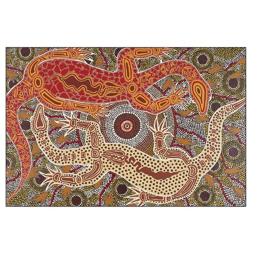 Tobwabba Aboriginal Art Fridge Magnet - Male & Female Goanna