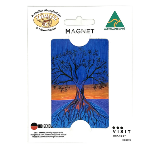 Tobwabba Aboriginal Art Flexi Fridge Magnet - Ngapigan & Ngaya (Grandmother & Mother)