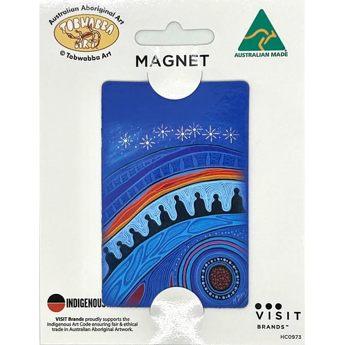 Tobwabba Aboriginal Art Flexi Fridge Magnet - Sitting on Country