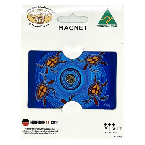 Tobwabba Aboriginal Art Flexi Fridge Magnet - Turtles