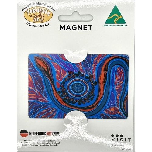 Tobwabba Aboriginal Art Flexi Fridge Magnet - Yuulangga (Rainbow Serpent)