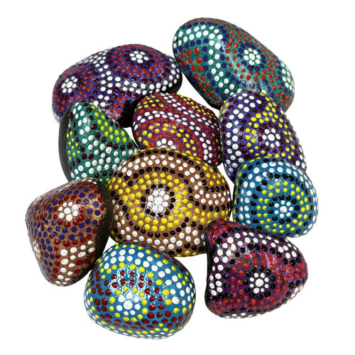 Skeenarang Booma handpainted Message Stone - Dot Art [1 only]