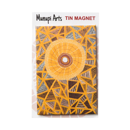 Munupi Aboriginal Art Tin Fridge Magnet - Kulama Design 2