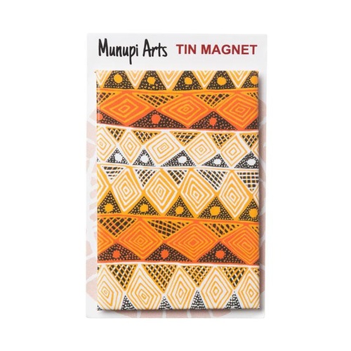 Munupi Aboriginal Art Tin Fridge Magnet - Jilamarra Design (Detail)