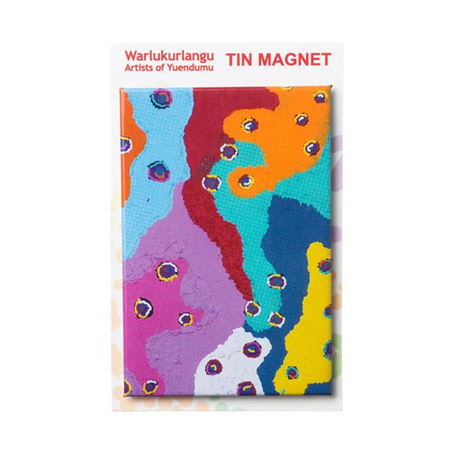 Warlukurlangu Aboriginal Art Tin Fridge Magnet - Mina Mina Jukurrpa