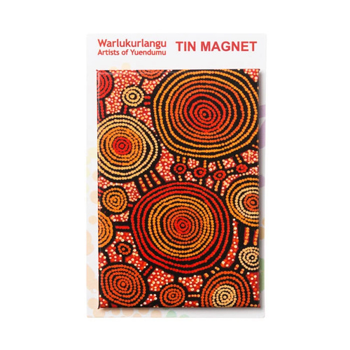 Warlukurlangu Aboriginal Art Tin Fridge Magnets - Emu Dreaming