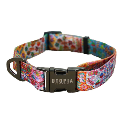Utopia Aboriginal Design Dog Collar - Bush Medicine [size: Large]