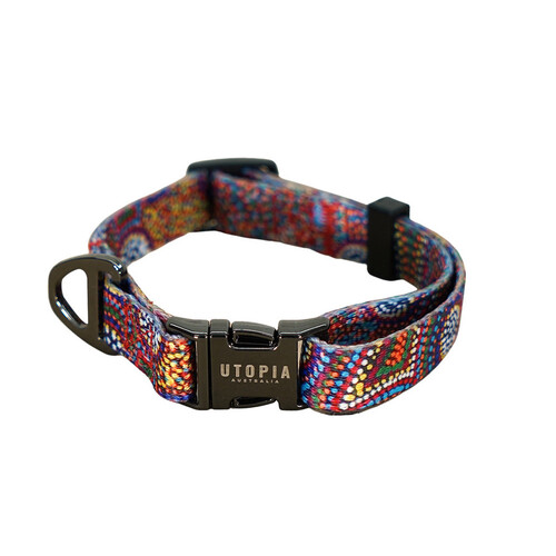 Utopia Aboriginal Design Dog Collar - Atwakeye (Bush Orange) [size: Small]