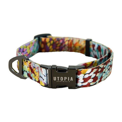 Utopia Aboriginal Design Dog Collar - FIRE SPARKS [size: Large]