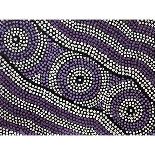 David Miller Aboriginal Art Stretched Canvas (40cm x 30cm) - Sacred Places (Purple)