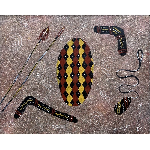 David Miller Stretched Canvas (50cm x 40cm) - Weapons & Shield (#22)
